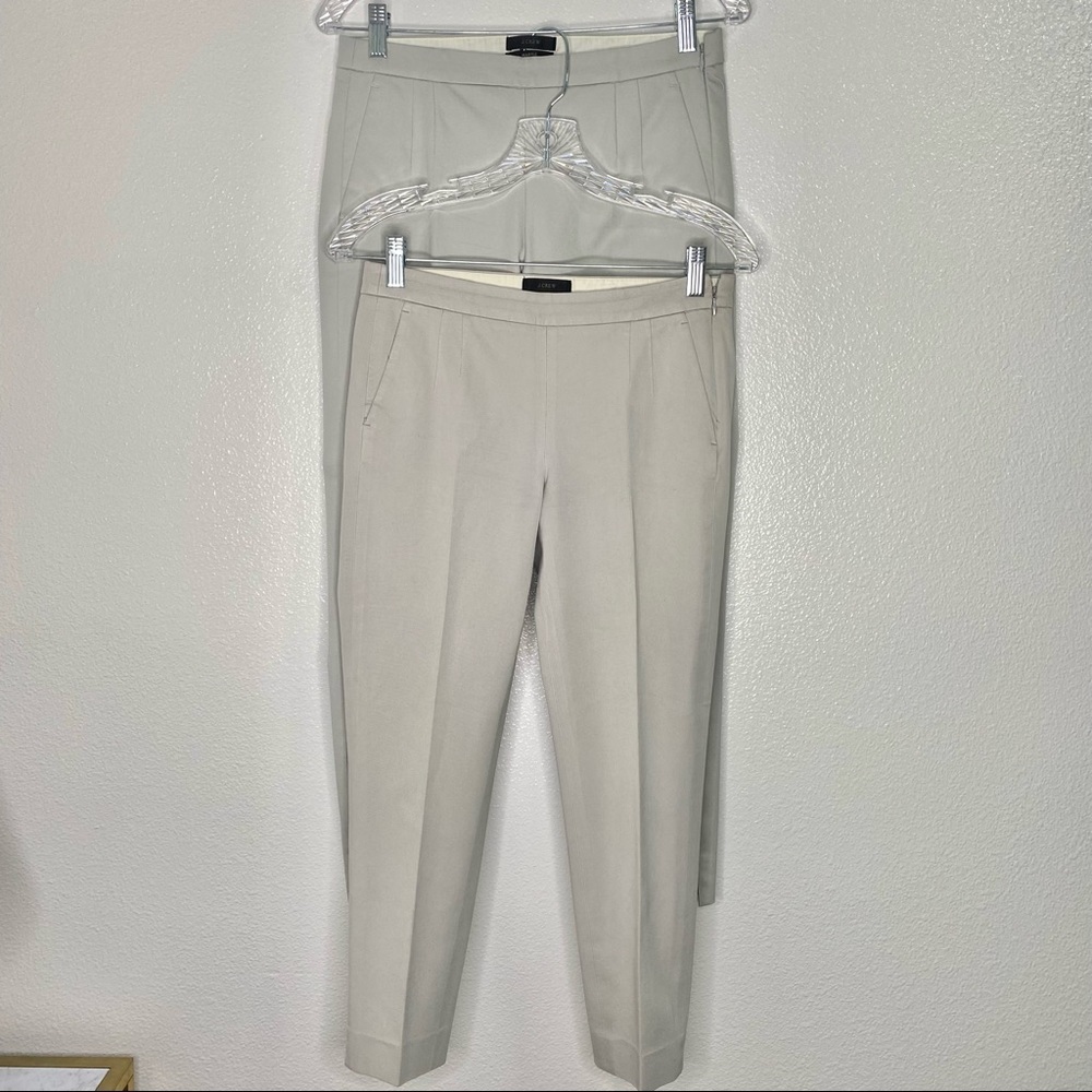 J. Crew Martie Gray Crop Ankle Stretch Slim Pant Office Trousers Lot Bundle of 2